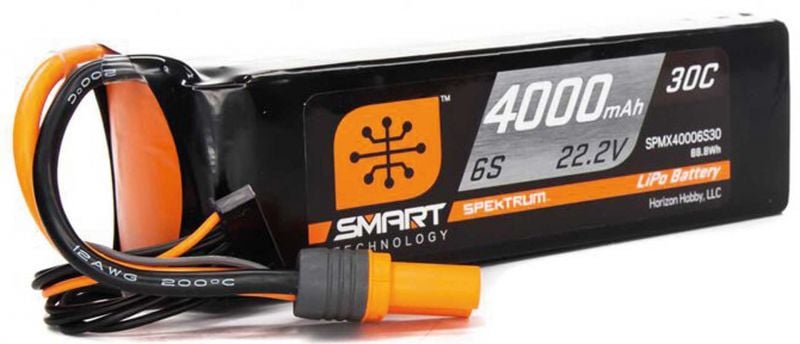 SPEKTRUM 4000mAh 6S 22.2V Smart LiPo Battery 30C ; IC5