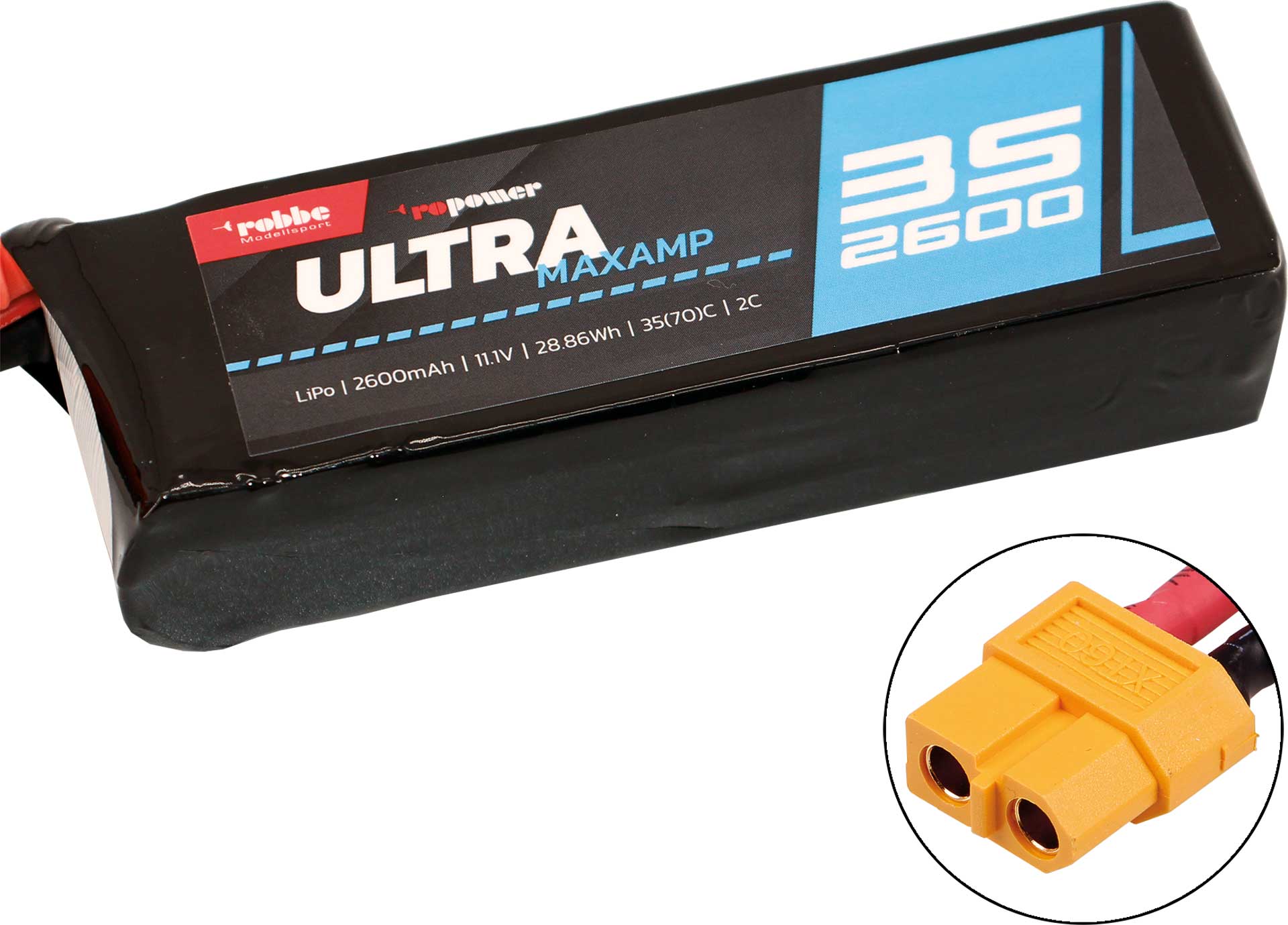 Robbe Modellsport RO-POWER ULTRA MAXAMP 2600MAH 11,1 VOLT 3S 35(70)C LIPO AKKU