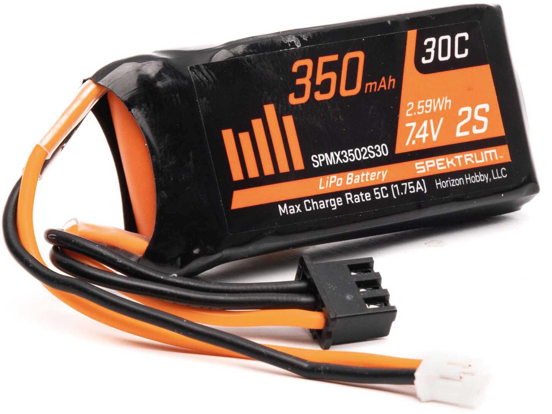 SPEKTRUM 7.4V 350mAh 2S LiPo Akku: SCX24 PH 2.0