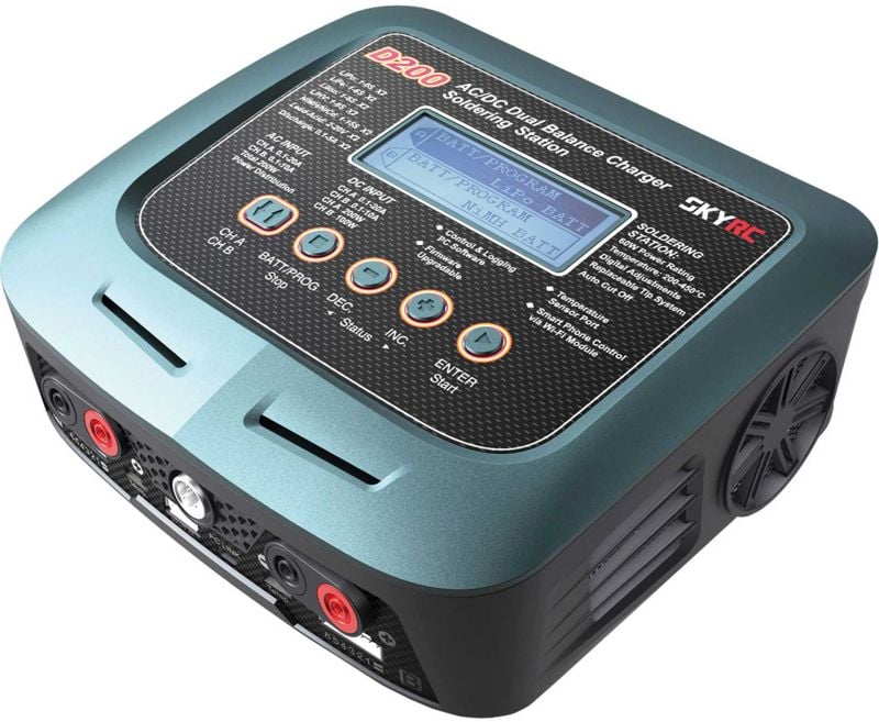 SKYRC D200 AC/DC DUO LIPO 1-6S 10A 200W CHARGER WITH SOLDERING IRON