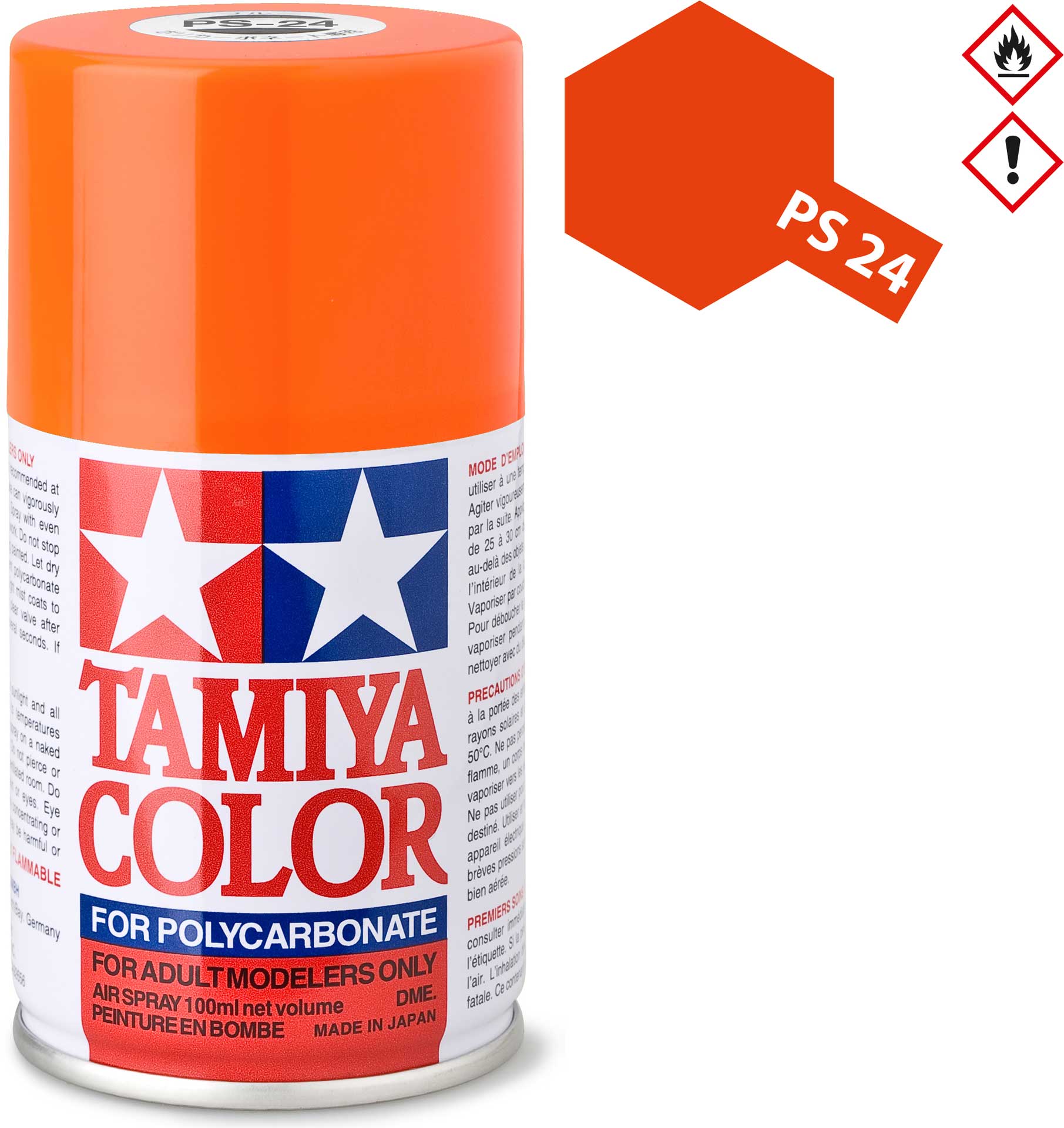 TAMIYA PS-24 Neon Orange Polycarbonate Spray 100ml