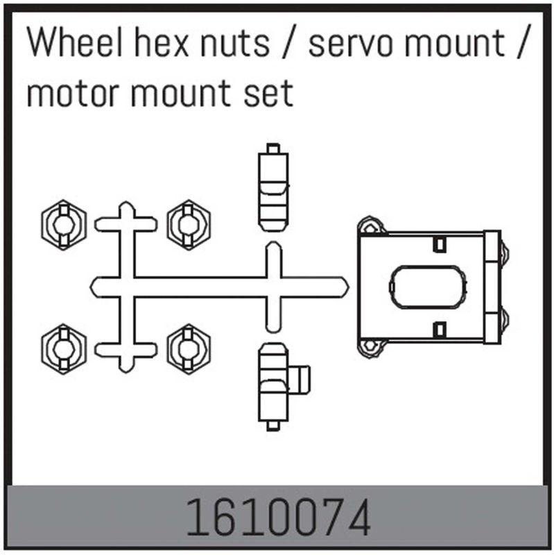 ABSIMA Wheel hex nuts / servo mount / motor mount set