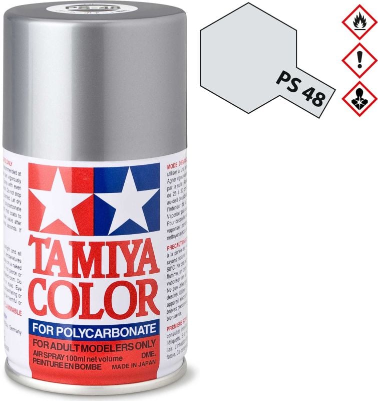 TAMIYA PS-48 Aluminum silver (chrome) Polycarbonate Spray 100ml