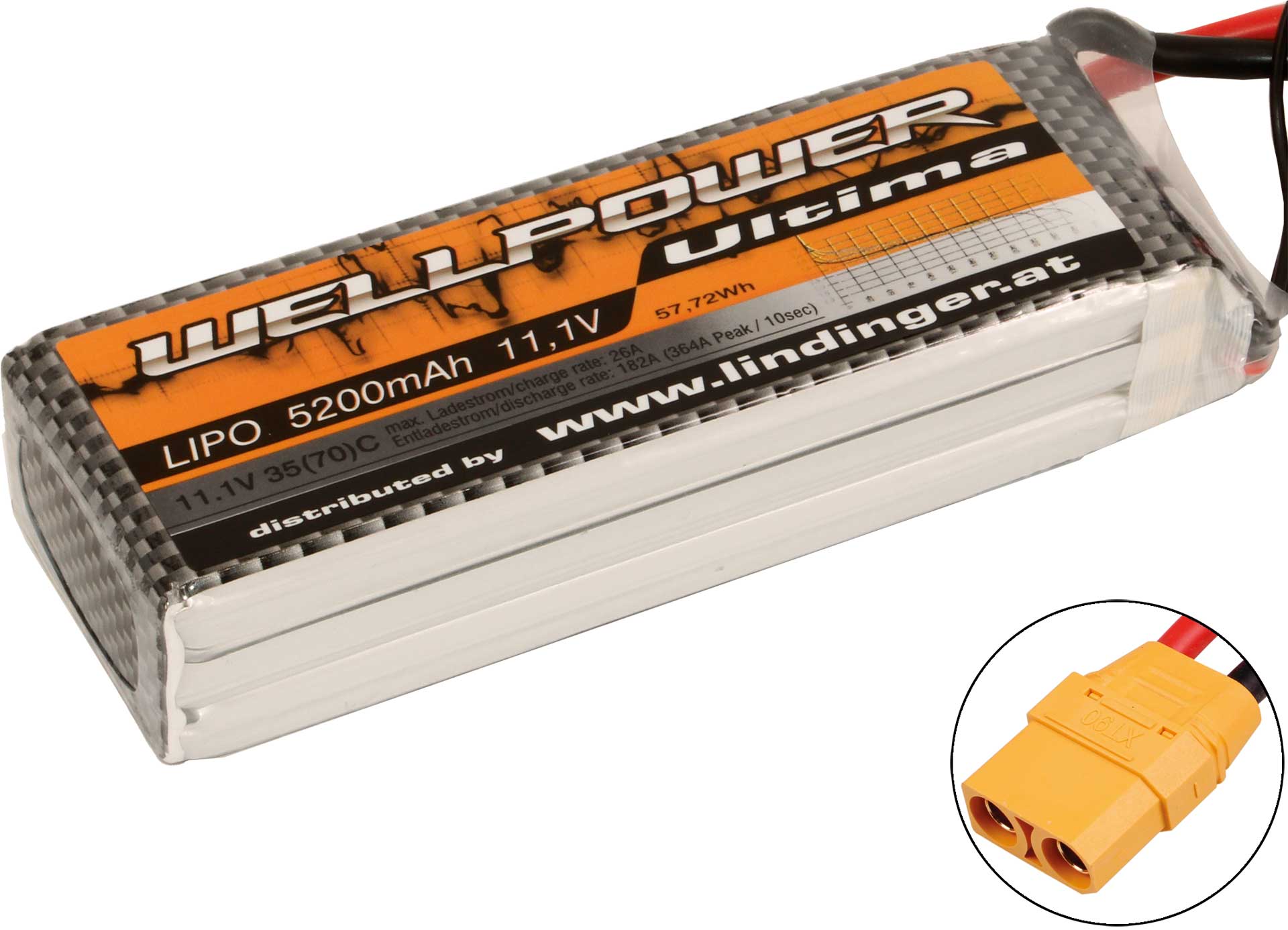 WELLPOWER LIPO AKKU ULTIMA 5200 MAH / 11,1 VOLT 3S 35/70C CH5/8 XT-90