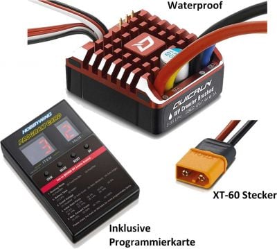 HOBBYWING QUICRUN WP CRAWLER BRUSHED ESC 80A 2-3S LIPO, 1/10 AND 1/8