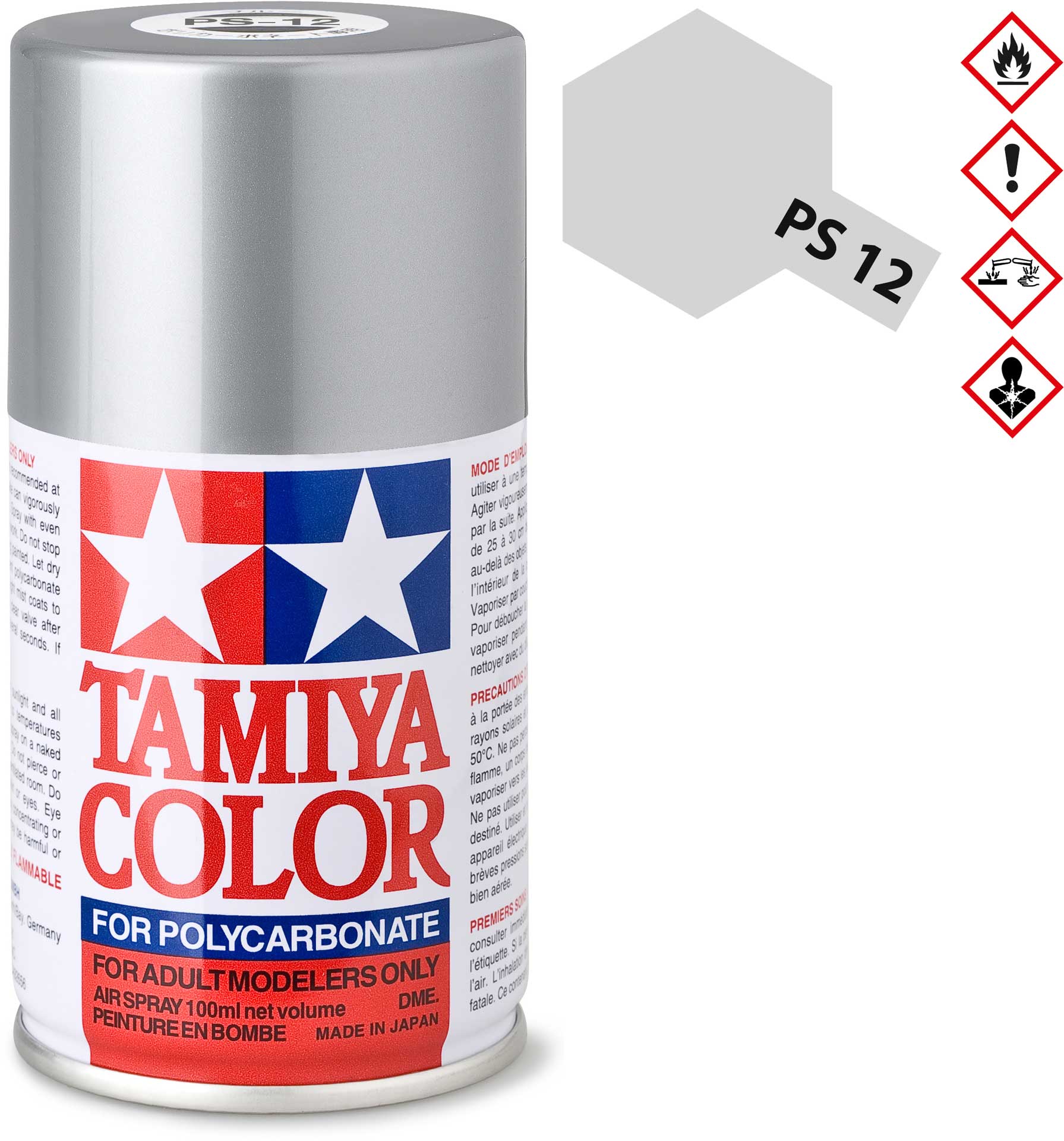 TAMIYA PS-12 Silber Polycarbonat Spray 100ml