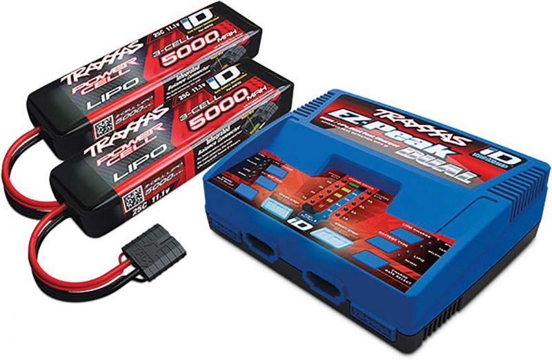 TRAXXAS DUAL EZ-Peak Plus-Lader 2972GX + 2x 3S Lipo 5000mAh 2872X